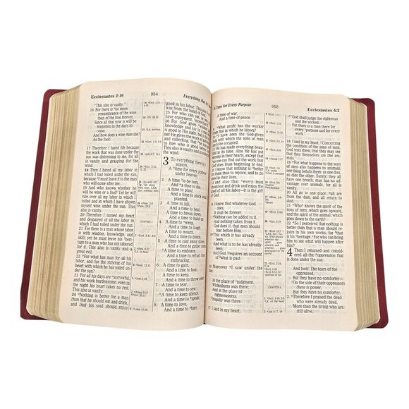 Holy Bible NKJV Giant Print Center-Column Reference Bible Red Faux Leather 1982 - Picture 12 of 16